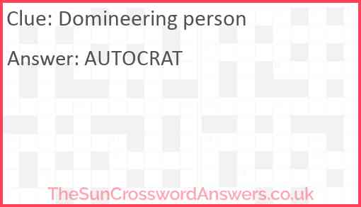 Domineering person Answer