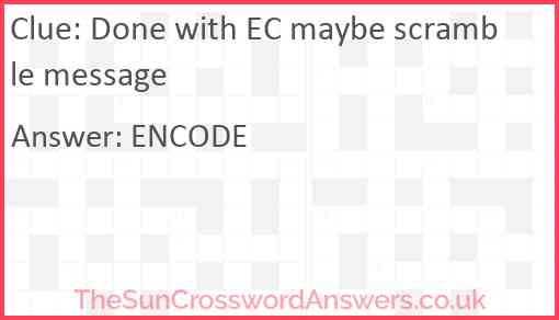 Done with EC maybe scramble message Answer