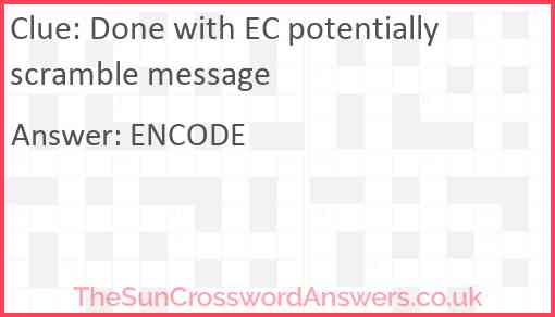 Done with EC potentially scramble message Answer