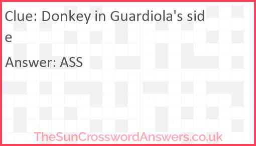 Donkey in Guardiola's side Answer
