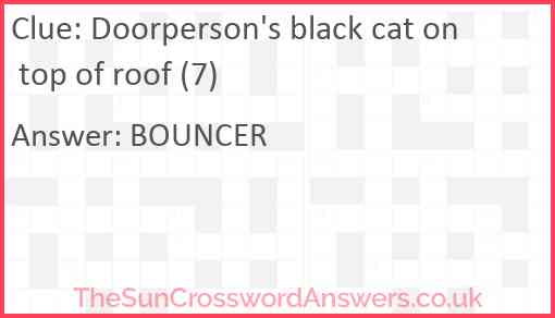 Doorperson's black cat on top of roof (7) Answer
