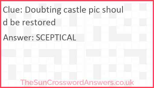 Doubting castle pic should be restored Answer