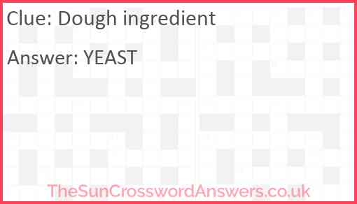 Dough ingredient Answer