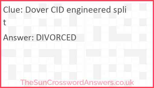 Dover CID engineered split Answer