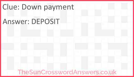 Down payment Answer