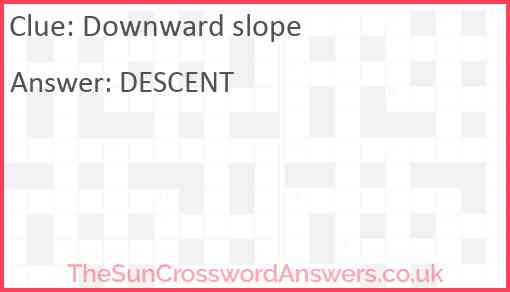 Downward slope Answer