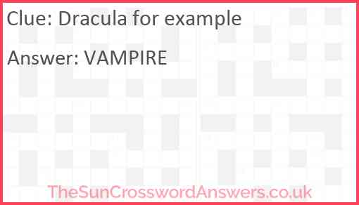 Dracula for example Answer