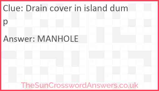 Drain cover in island dump Answer