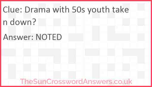 Drama with 50s youth taken down? Answer