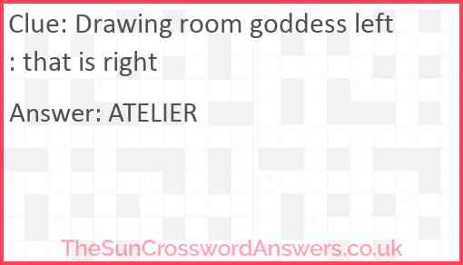 Drawing room goddess left: that is right Answer