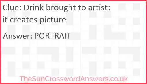 Drink brought to artist: it creates picture Answer