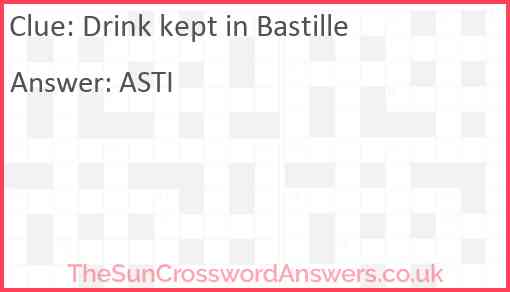 Drink kept in Bastille Answer