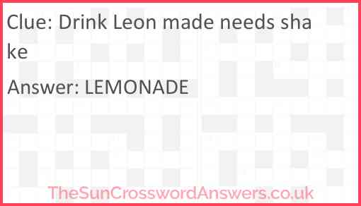 Drink Leon made needs shake Answer