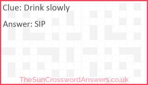 Drink slowly Answer