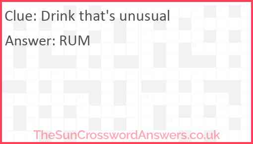 Drink that's unusual Answer