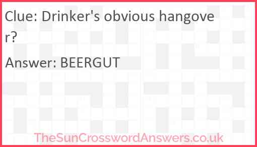 Drinker's obvious hangover? Answer