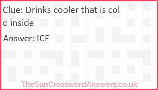 Drinks cooler that is cold inside Answer