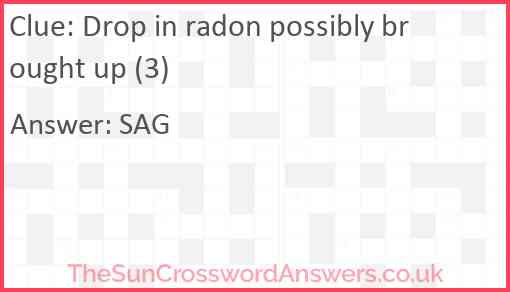 Drop in radon possibly brought up (3) Answer