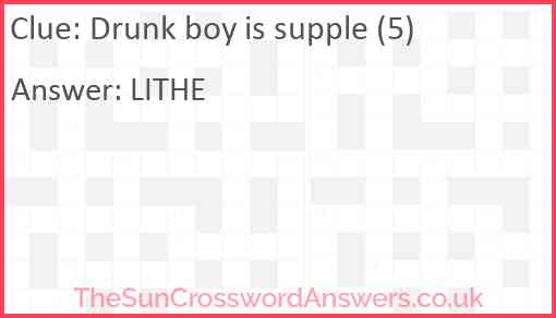 Drunk boy is supple (5) Answer