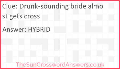 Drunk-sounding bride almost gets cross Answer
