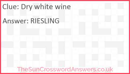 Dry white wine Answer