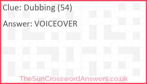 Dubbing (54) Answer