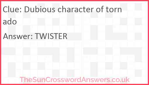 Dubious character of tornado Answer