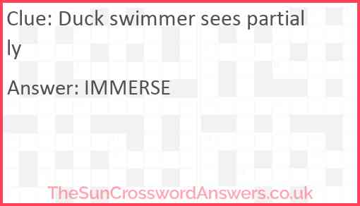 Duck swimmer sees partially Answer