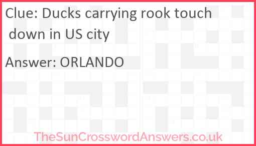 Ducks carrying rook touch down in US city Answer