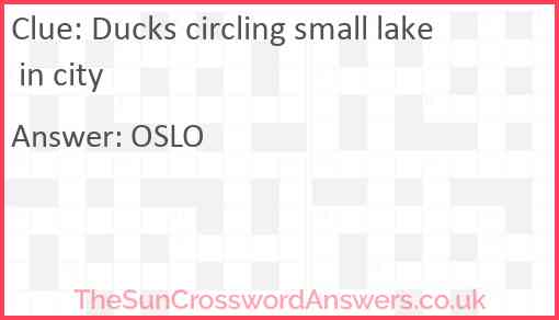 Ducks circling small lake in city Answer