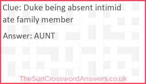 Duke being absent intimidate family member Answer