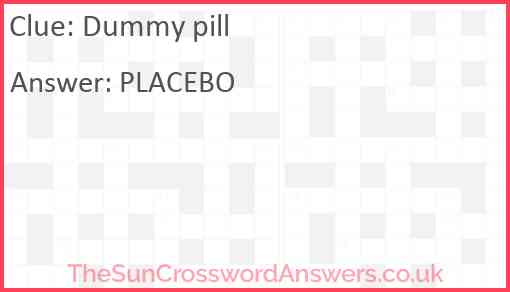 Dummy pill Answer
