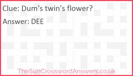 Dum's twin's flower? Answer