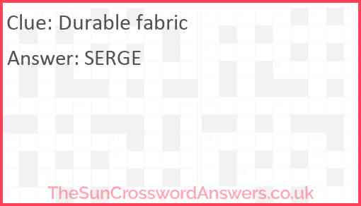 Durable fabric Answer