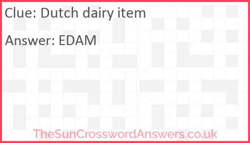 Dutch dairy item Answer