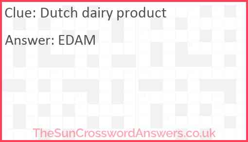 Dutch dairy product Answer