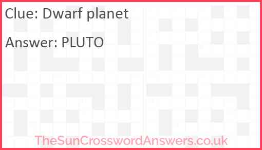Dwarf planet Answer