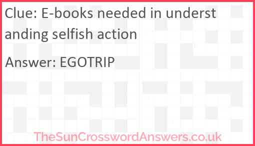 E-books needed in understanding selfish action Answer