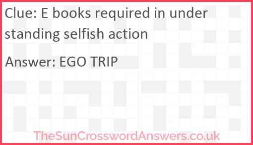 E books required in understanding selfish action Answer