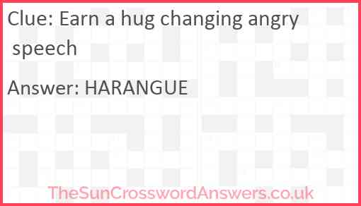 Earn a hug changing angry speech Answer