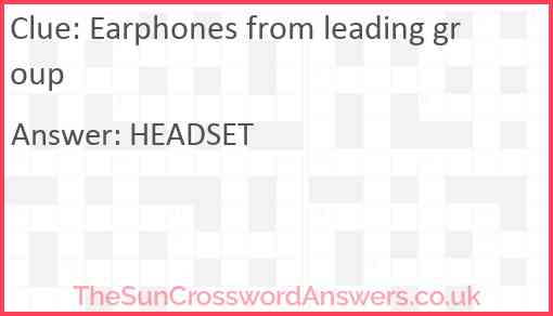 Earphones from leading group Answer