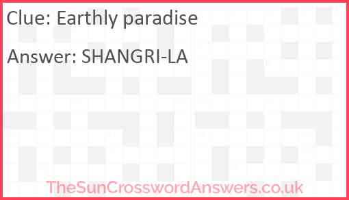 Earthly paradise Answer