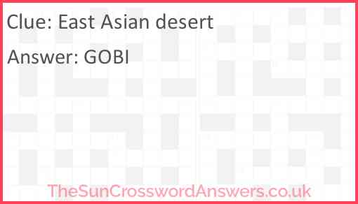 East Asian desert Answer