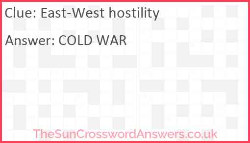 East-West hostility Answer