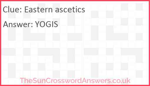 Eastern ascetics Answer