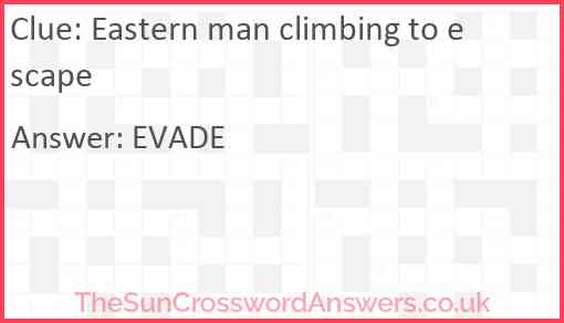 Eastern man climbing to escape Answer