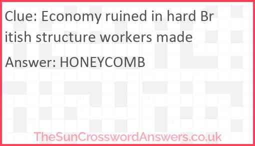 Economy ruined in hard British structure workers made Answer