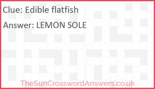 Edible flatfish Answer
