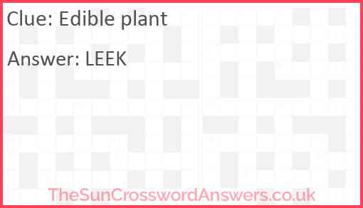 Edible plant Answer