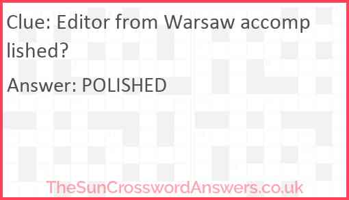 Editor from Warsaw accomplished? Answer